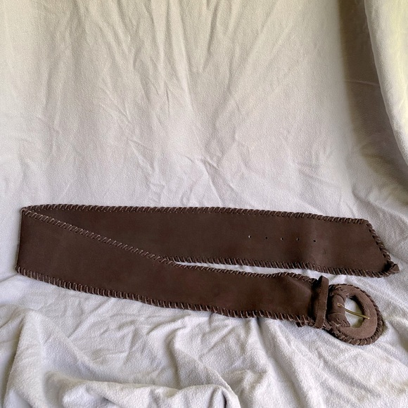 Another Line Inc Women’s Wide Brown Suede Belt Medium 32”-36” - Picture 1 of 5